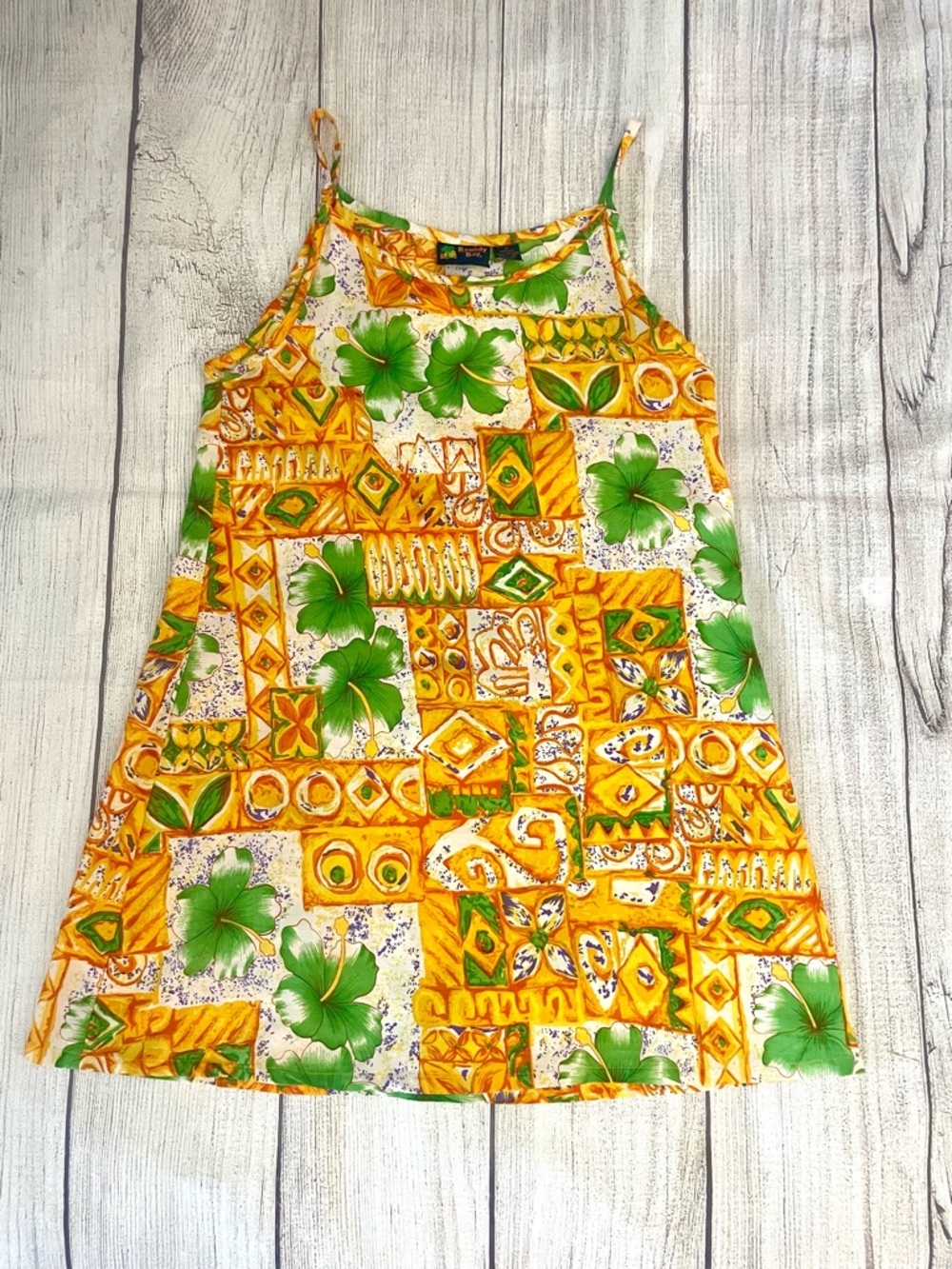 Vintage 90’s ROUNDY BAY Women’s Floral Spaghetti Strap Sundress Size Medium